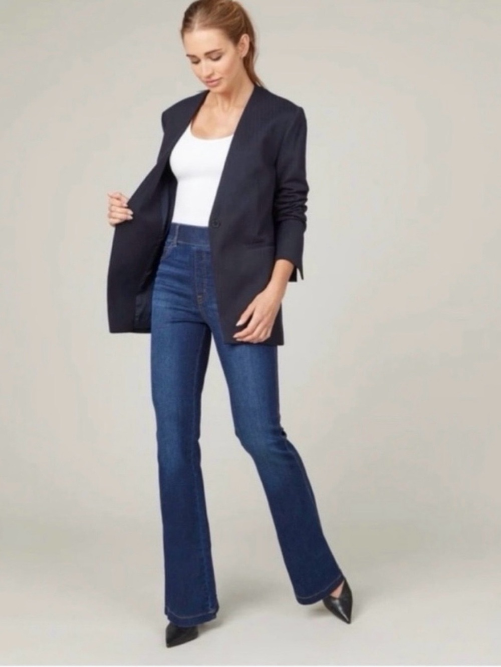 SPANX Dark Navy Single-Button Blazer